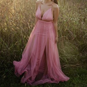 Mauve Maxi mesh dress!